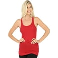 thumbnail image 1 of Lightweight Cotton Scooped Neckline Stretchy Racerback Ribbed Tank top for Women (Ruby, 2X), 1 of 3