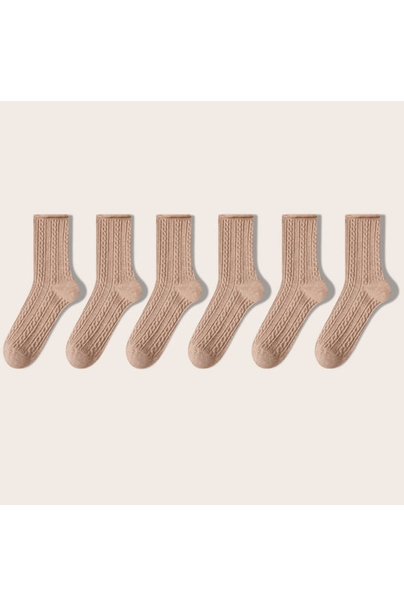 Lightweight Cotton Socks for Women, Women's Long Socks Comfortable Fashion Trend All-Match Socks New Womens Dress Socks Style B-130 Khaki One Size