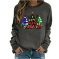 thumbnail image 1 of Lightweight Crewneck Sweatshirts Womens Xmas Tree Printed Merry Christmas Holiday Outfits Long Sleeve Loose Tops (S, Dark Gray 01), 1 of 4