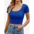 thumbnail image 1 of Lightweight Crop Tops Stretchy Slim Fit Workout Shirts for Women, 1 of 6