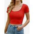 thumbnail image 1 of Lightweight Crop Tops Stretchy Slim Fit Workout Shirts for Women, 1 of 6