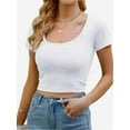 thumbnail image 1 of Lightweight Crop Tops Stretchy Slim Fit Workout Shirts for Women, 1 of 6