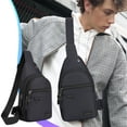 thumbnail image 1 of Lightweight Crossbody Bag Sling Bag Travel Shoulder Bag Nylon with Headphone Port Multifunctional Fits Tablet, 1 of 6