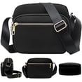 thumbnail image 1 of Lightweight Crossbody Bags for Women Shoulder Bag Purse Nylon Soft Travel Handbag with Multi Pockets,20*16*7cm,Black, 1 of 6