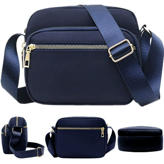 Lightweight Crossbody Bags for Women Shoulder Bag Purse Nylon Soft Travel Handbag with Multi Pockets,20*16*7cm,Dark Blue