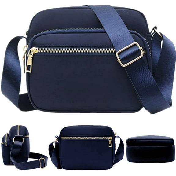 Lightweight Crossbody Bags for Women Shoulder Bag Purse Nylon Soft Travel Handbag with Multi Pockets,20*16*7cm,Dark Blue