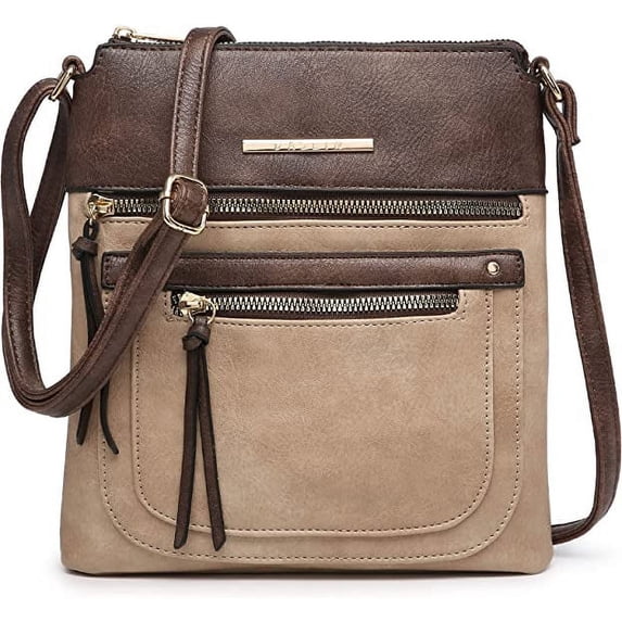Lightweight Crossbody Bags for Women Shoulder Bag Purse Vegan Leather Soft Travel Handbag with Multi Pockets