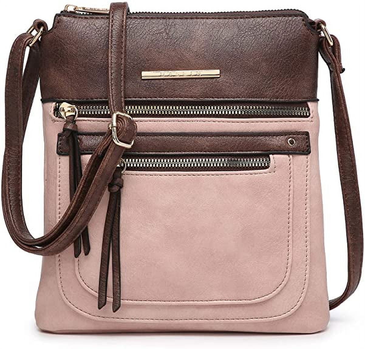 Lightweight Crossbody Bags for Women Shoulder Bag Purse Vegan Leather Soft Travel Handbag with Multi Pockets