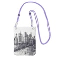 thumbnail image 1 of Lightweight Crossbody Cell Phone Purse Bag with Arm Band, Wallet & Key Pouch for Walking, Travel and Hiking, Brooklyn Hologram, Purple, 1 of 7