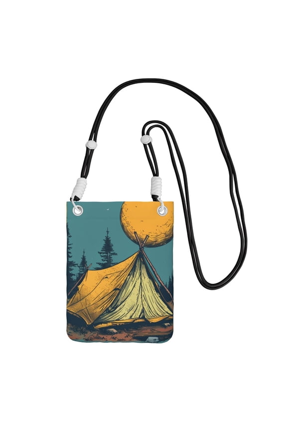 Lightweight Crossbody Cell Phone Purse Bag with Arm Band, Wallet & Key Pouch for Walking, Travel and Hiking, Camping, Black