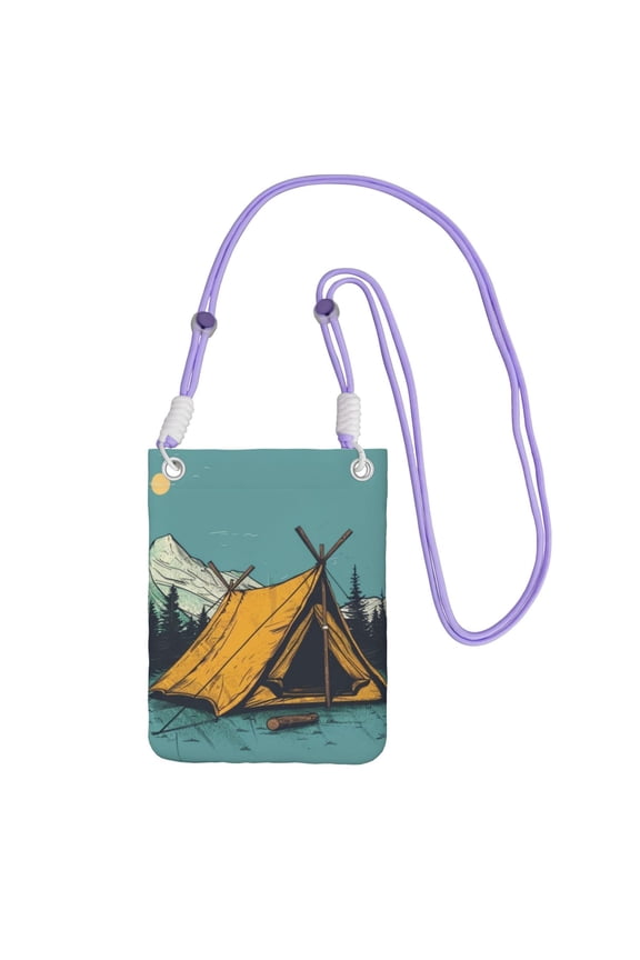 Lightweight Crossbody Cell Phone Purse Bag with Arm Band, Wallet & Key Pouch for Walking, Travel and Hiking, Camping Valley, Purple