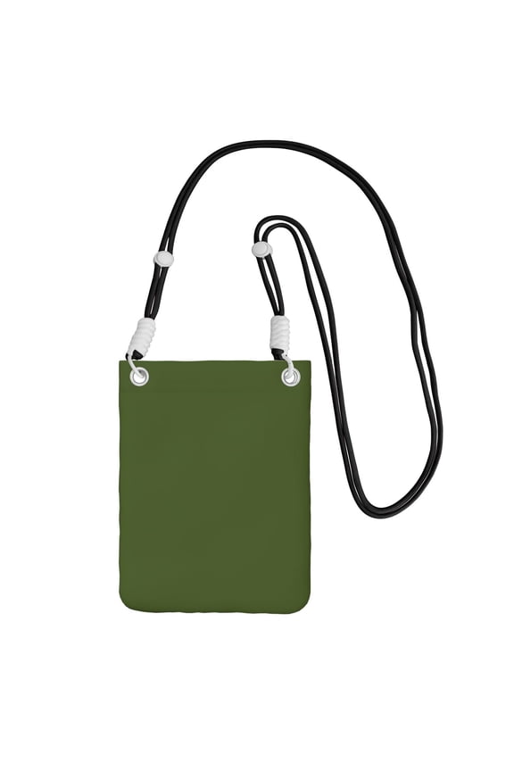 Lightweight Crossbody Cell Phone Purse Bag with Arm Band, Wallet & Key Pouch for Walking, Travel and Hiking, Dark Moss Green, Black