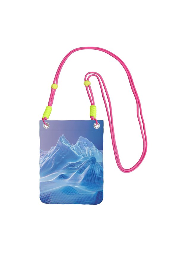 Lightweight Crossbody Cell Phone Purse Bag with Arm Band, Wallet & Key Pouch for Walking, Travel and Hiking, Mountain Arcs (1), Fuchusia