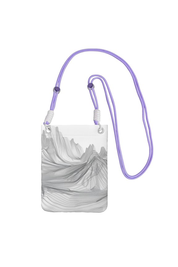 Lightweight Crossbody Cell Phone Purse Bag with Arm Band, Wallet & Key Pouch for Walking, Travel and Hiking, Mountain Arcs (3), Purple