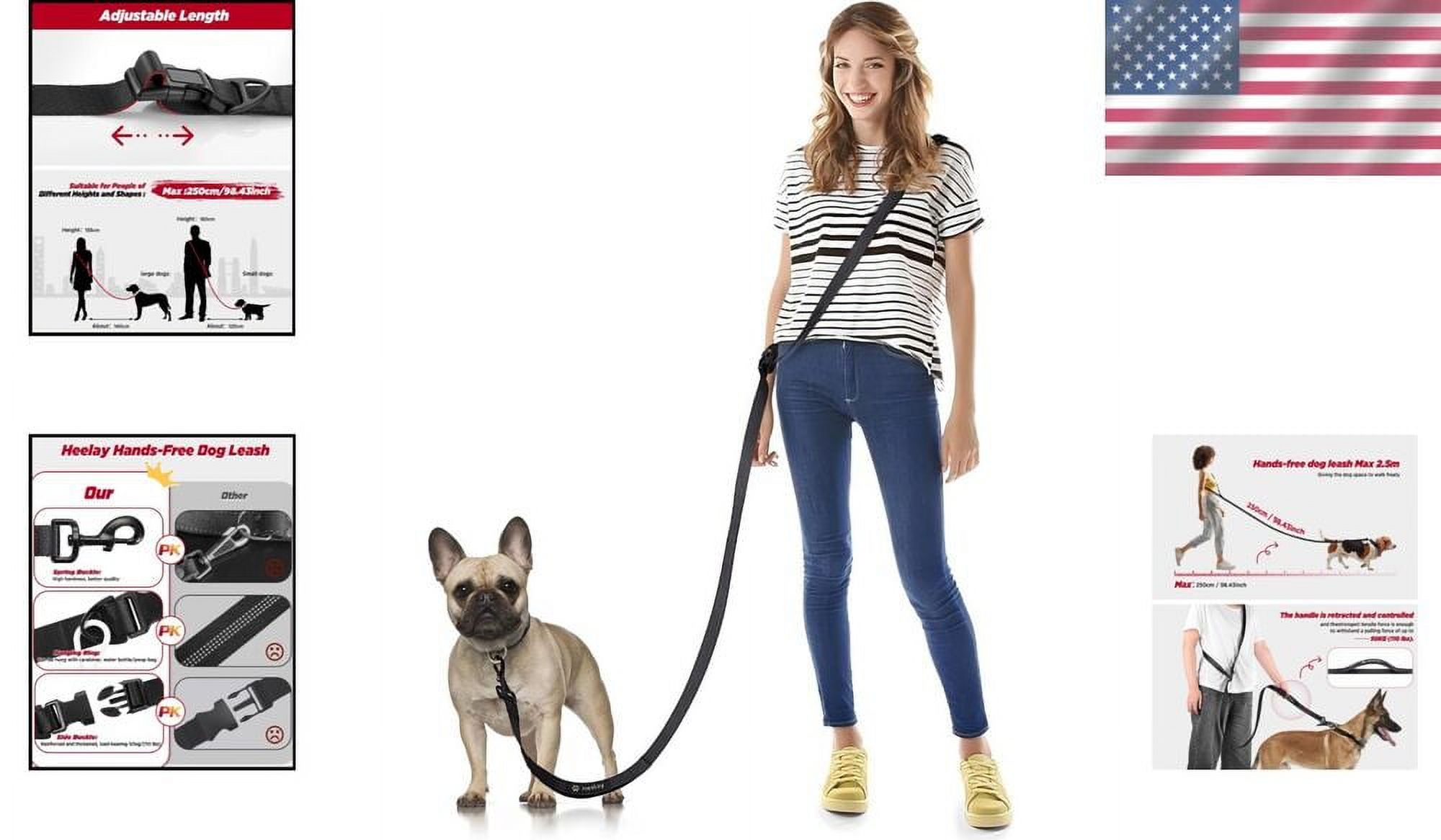 Lightweight Crossbody Dog Leash Adjustable Length for Easy Outdoor