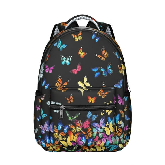 Lightweight Cute Small Backpack for School, Featuring Colorful Butterfly Lovers and Floral Designs, Stylish Travel Backpack for Daily Use