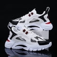 thumbnail image 1 of Lightweight Dad Shoes | Mens Breathable Mesh Sneakers Basketball Style Casual Shoes Chunky Comfort Street Style | High Top, Lace Closure, Round Toe, All-season, Keep Dry, 1 of 5