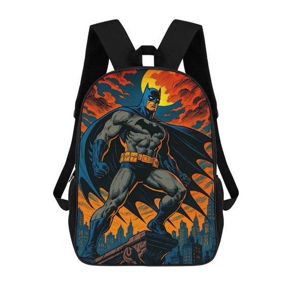 Lightweight Daypack Large Capacity Bat-man Backpack Travel Work Back Pack 17 Inch Bookbag Laptop Bag
