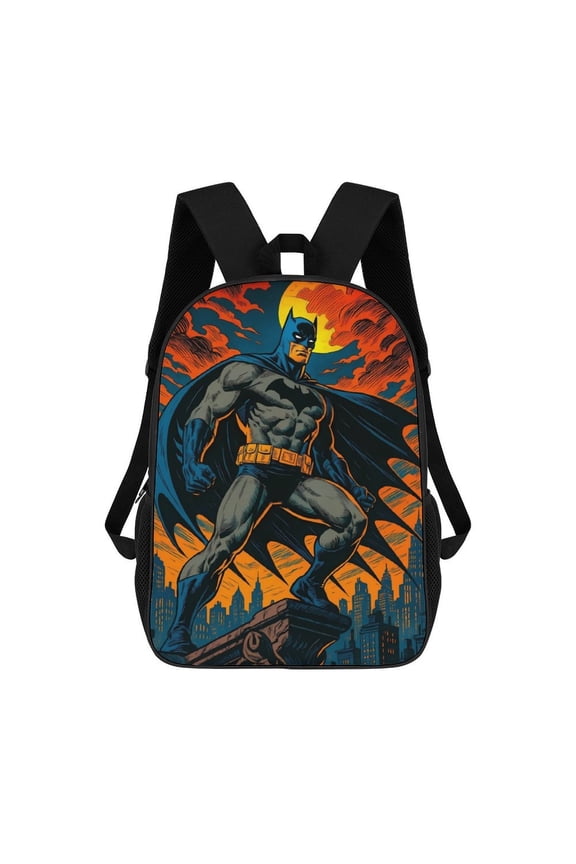 Lightweight Daypack Large Capacity Bat-man Backpack Travel Work Back Pack 17 Inch Bookbag Laptop Bag