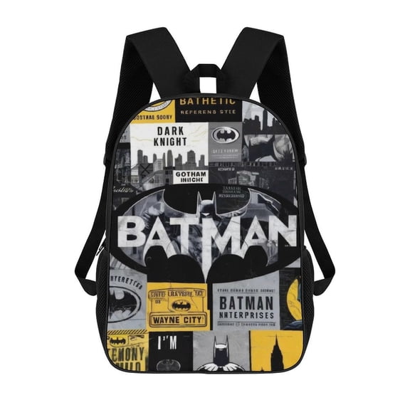Lightweight Daypack Large Capacity Bat-man Backpack Travel Work Back Pack 17 Inch Bookbag Laptop Bag
