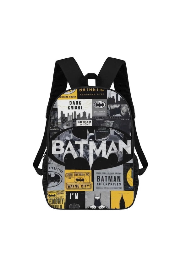 Lightweight Daypack Large Capacity Bat-man Backpack Travel Work Back Pack 17 Inch Bookbag Laptop Bag