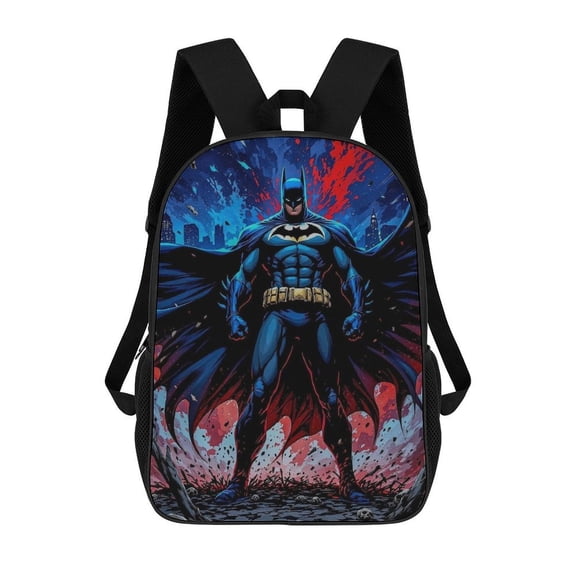 Lightweight Daypack Large Capacity Bat-man Backpack Travel Work Back Pack 17 Inch Bookbag Laptop Bag