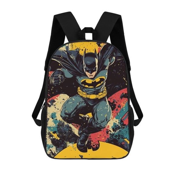 Lightweight Daypack Large Capacity Bat-man Backpack Travel Work Back Pack 17 Inch Bookbag Laptop Bag
