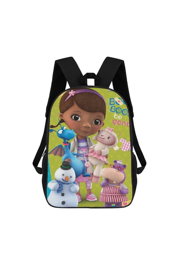 Lightweight Daypack Large Capacity Doc Cartoon Mc-Stuffins Backpack Travel Work Back Pack 17 Inch Bookbag Laptop Bag