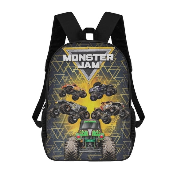 Lightweight Daypack Large Capacity Monster Cartoon Truck Jam Backpack Travel Work Back Pack 17 Inch Bookbag Laptop Bag