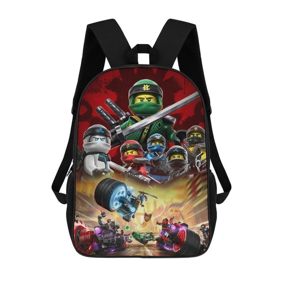 Lightweight Daypack Large Capacity Ninja Cartoon Go Backpack Travel Work Back Pack 17 Inch Bookbag Laptop Bag