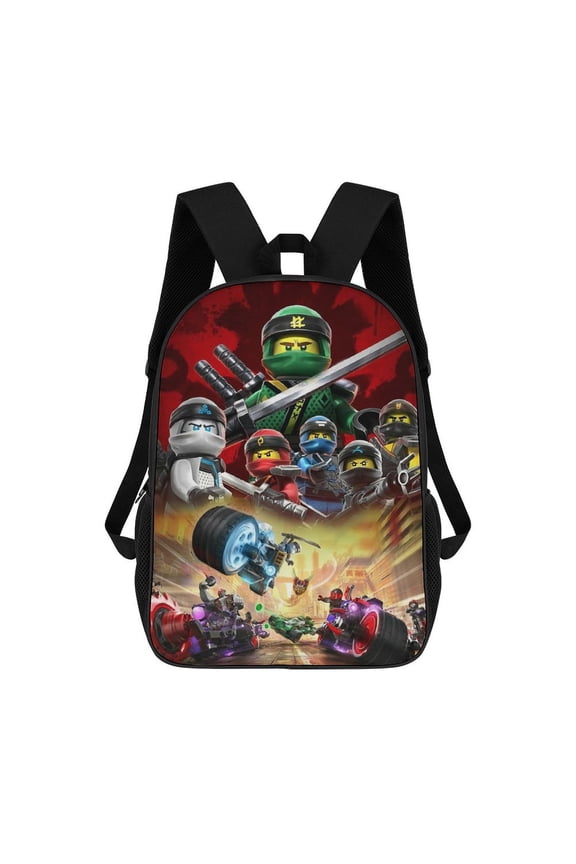 Lightweight Daypack Large Capacity Ninja Cartoon Go Backpack Travel Work Back Pack 17 Inch Bookbag Laptop Bag