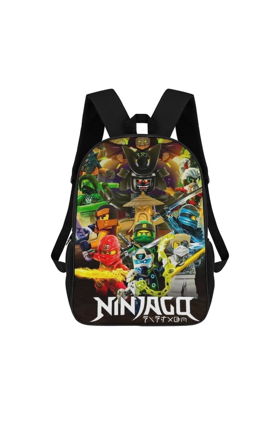 Lightweight Daypack Large Capacity Ninja Cartoon Go Backpack Travel Work Back Pack 17 Inch Bookbag Laptop Bag