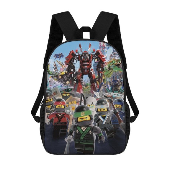 Lightweight Daypack Large Capacity Ninja Cartoon Go Backpack Travel Work Back Pack 17 Inch Bookbag Laptop Bag