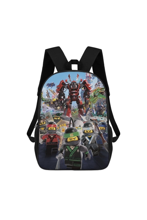 Lightweight Daypack Large Capacity Ninja Cartoon Go Backpack Travel Work Back Pack 17 Inch Bookbag Laptop Bag