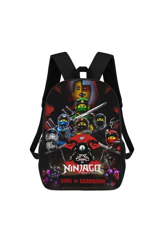 Lightweight Daypack Large Capacity Ninja Cartoon Go Backpack Travel Work Back Pack 17 Inch Bookbag Laptop Bag