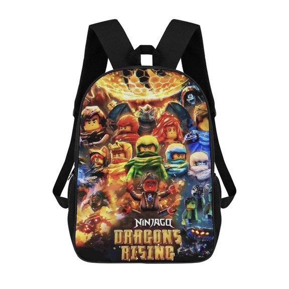Lightweight Daypack Large Capacity Ninja Cartoon Go Backpack Travel Work Back Pack 17 Inch Bookbag Laptop Bag