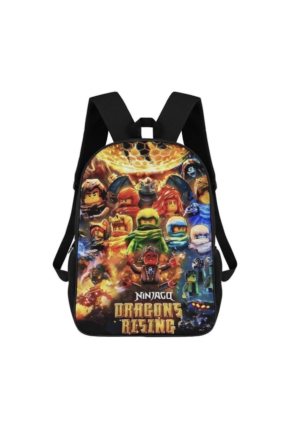 Lightweight Daypack Large Capacity Ninja Cartoon Go Backpack Travel Work Back Pack 17 Inch Bookbag Laptop Bag
