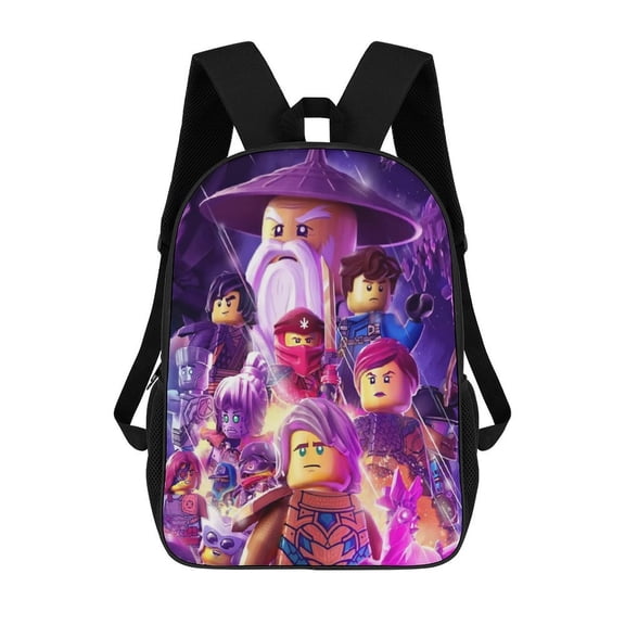 Lightweight Daypack Large Capacity Ninja Cartoon Go Backpack Travel Work Back Pack 17 Inch Bookbag Laptop Bag