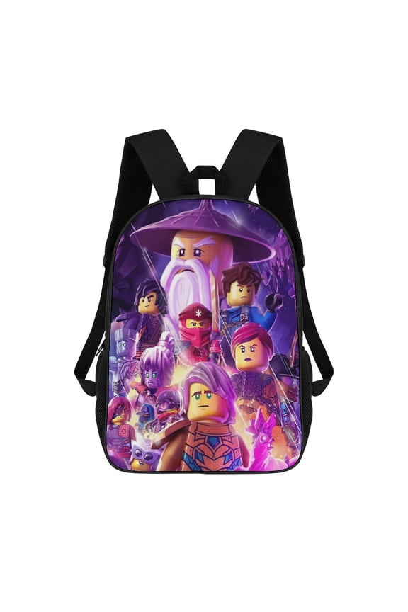 Lightweight Daypack Large Capacity Ninja Cartoon Go Backpack Travel Work Back Pack 17 Inch Bookbag Laptop Bag