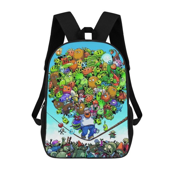 Lightweight Daypack Large Capacity Plants Vs Zombies Backpack Travel Work Back Pack 17 Inch Bookbag Laptop Bag