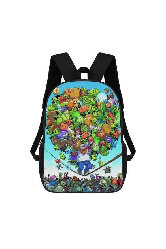 Lightweight Daypack Large Capacity Plants Vs Zombies Backpack Travel Work Back Pack 17 Inch Bookbag Laptop Bag