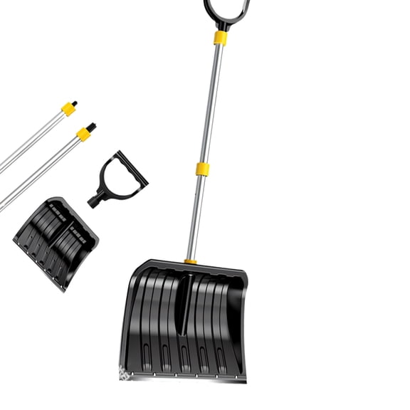 Lightweight Detachable Snow Pusher With Metal Guard Piece Perfect For Stairs And Patios