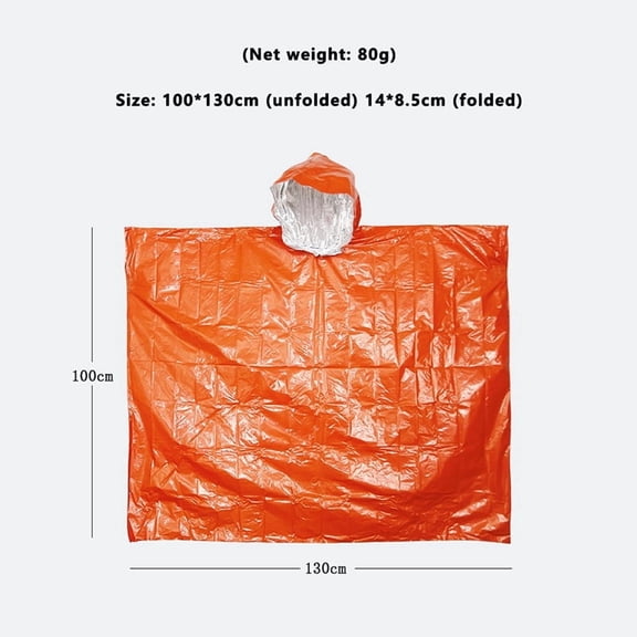 Lightweight Disposable Raincoat, Waterproof PE Material, Compact Foldable for Emergency, Travel & Outdoor, One Size Fits Most, Hooded Design for Men & Women
