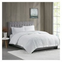 Lightweight Down Blanket with Trim White Full/Queen