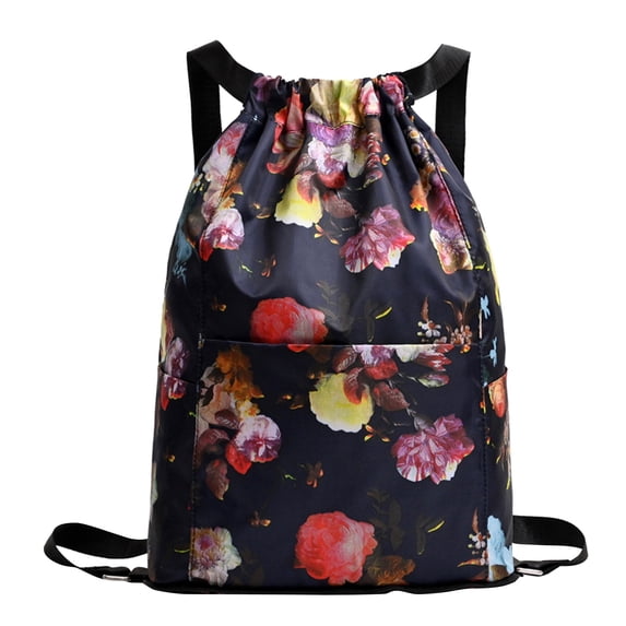 Lightweight Drawstring Backpack Cute Bunny Print Sack Bag Multifunctional String Foldable Large Capacity Bag With Adjustable Shoulder Straps Gym Bag Women For Sports Travel And Daily Use