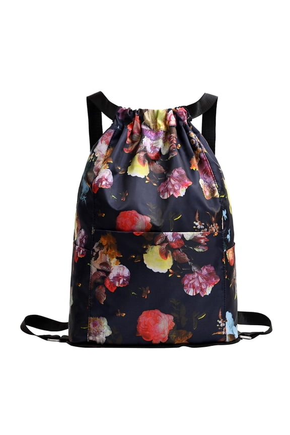 Lightweight Drawstring Backpack Cute Bunny Print Sack Bag Multifunctional String Foldable Large Capacity Bag With Adjustable Shoulder Straps Gym Bag Women For Sports Travel And Daily Use