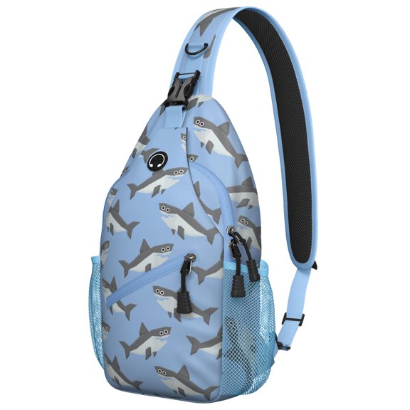 Lightweight Durable Nautical Sea Life and Ocean Abstract Pattern Sling Backpack Multipurpose Crossbody Bag Ideal for Travel Outdoor and Hiking Use
