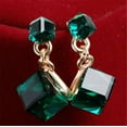 thumbnail image 1 of Lightweight Earrings Fashion Trend Dark Blue Crystal Color  Geometric Stud Earrings, 1 of 7