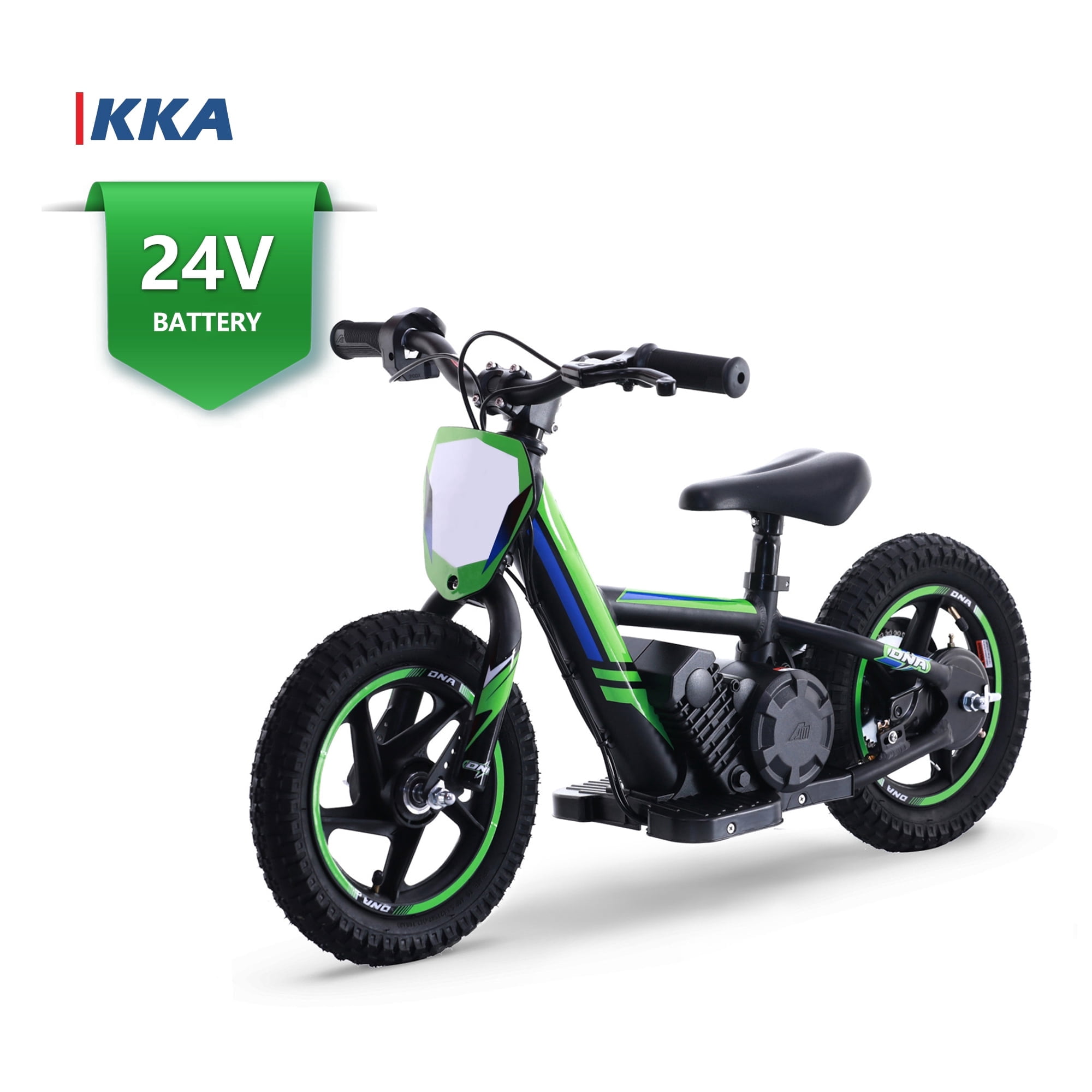 24V Electric Dirt Bike for Kids, Detachable Battery, 10MPH Max Speed, 12 inch Tires Fit Ages 3-6, Green