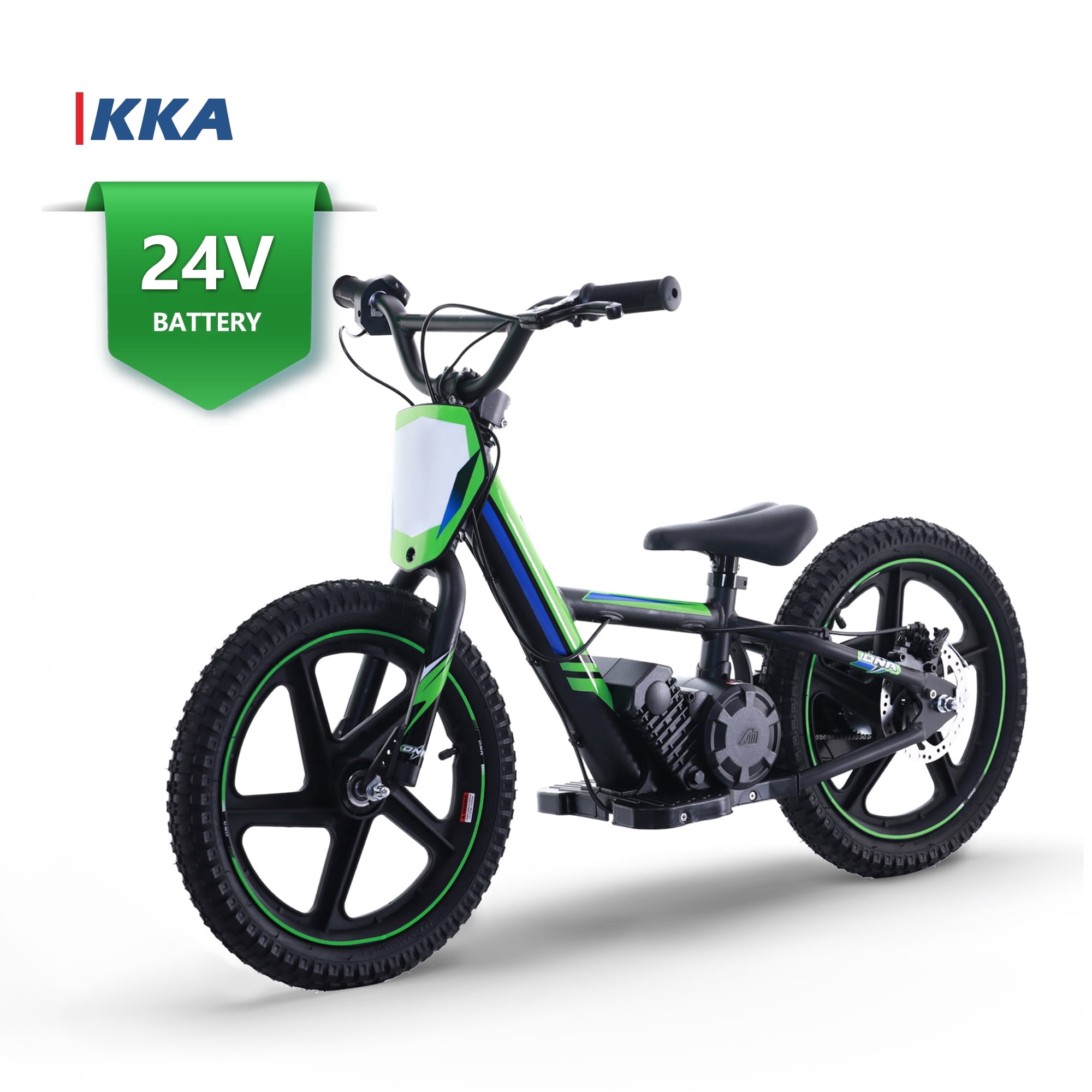 Electric Dirt Bike for Kids, 340W Racing Grade Brushless Motorcycle for Ages 5-12, 3 Speed Modes, 16 inch off Road Tires, Green